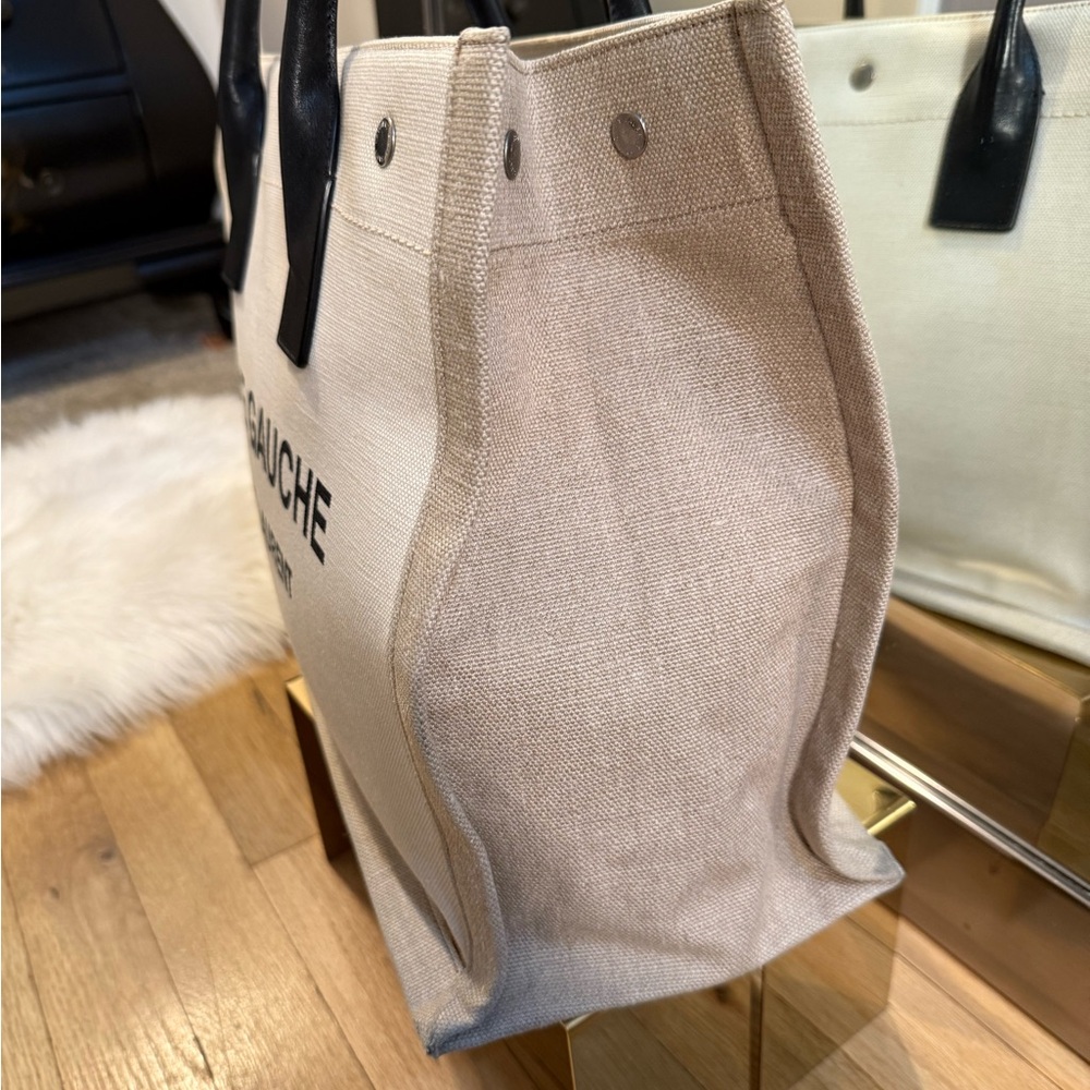 Saint Laurent Rive Gauche Tote - Black, Cream, and Tan - Picture 6 of 15